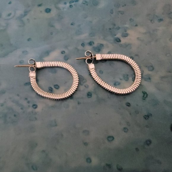 Vintage Silver Tone Chain Drop Pierced Earrings - Picture 1 of 3